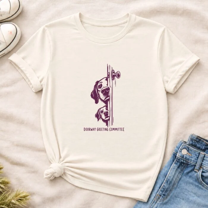 Doorway Greeting Committee T-Shirt GB-DT-028 Natural flat