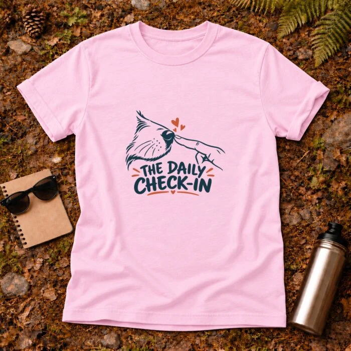 The Daily Check In T-Shirt GB-DT-043 Light Pink flat
