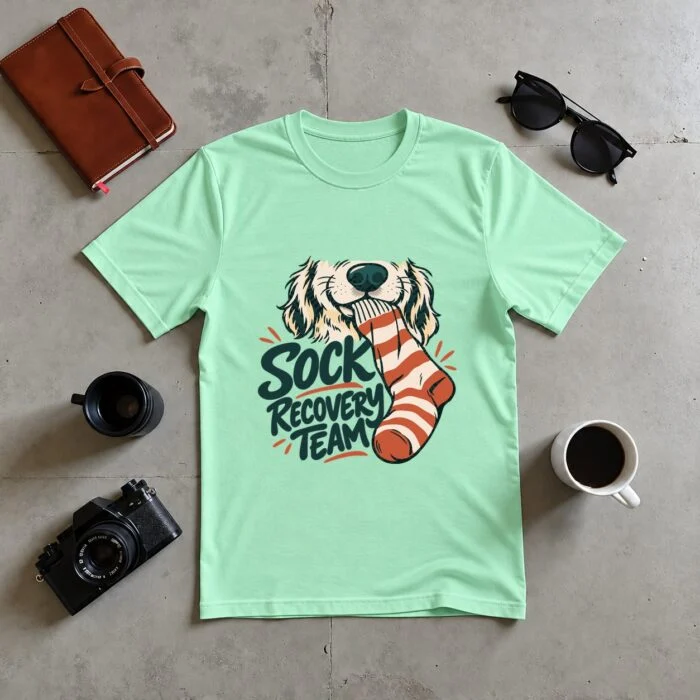 Sock Recovery Team T-Shirt GB-DT-046 Mint Green flat