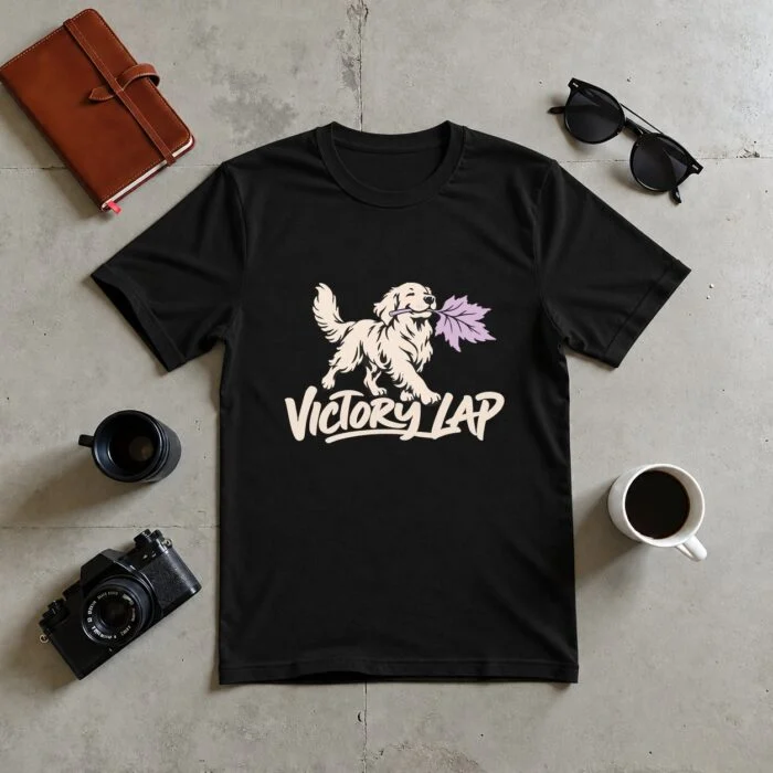 Victory Lap with a Leaf T-Shirt GB-DT-084 Black flat