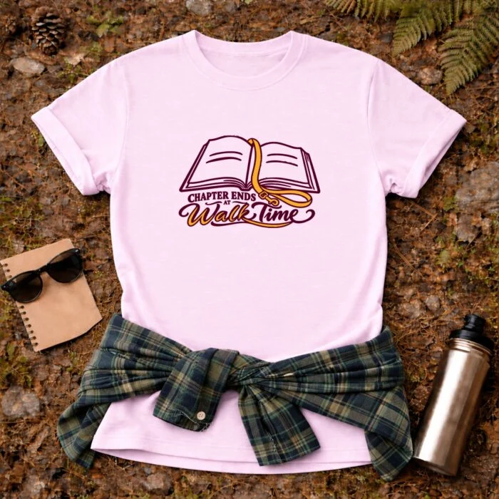 Chapter Ends at Walk Time T-Shirt — Light Pink flat