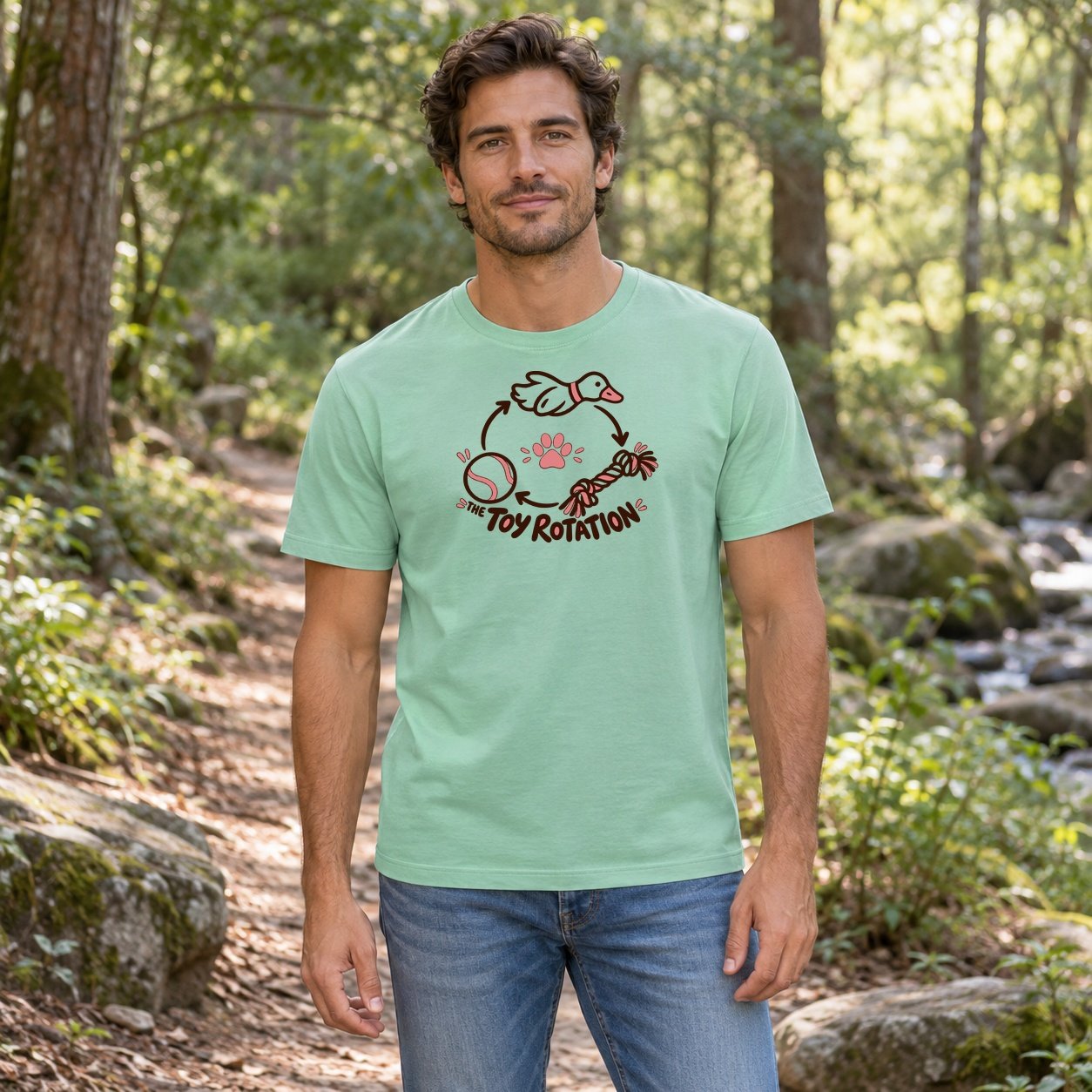 20261012233200 1f1c6951 f5f8 61e2 99c4 3e1fb8c83dc5.jpg The Toy Rotation T-Shirt — Mint Green model