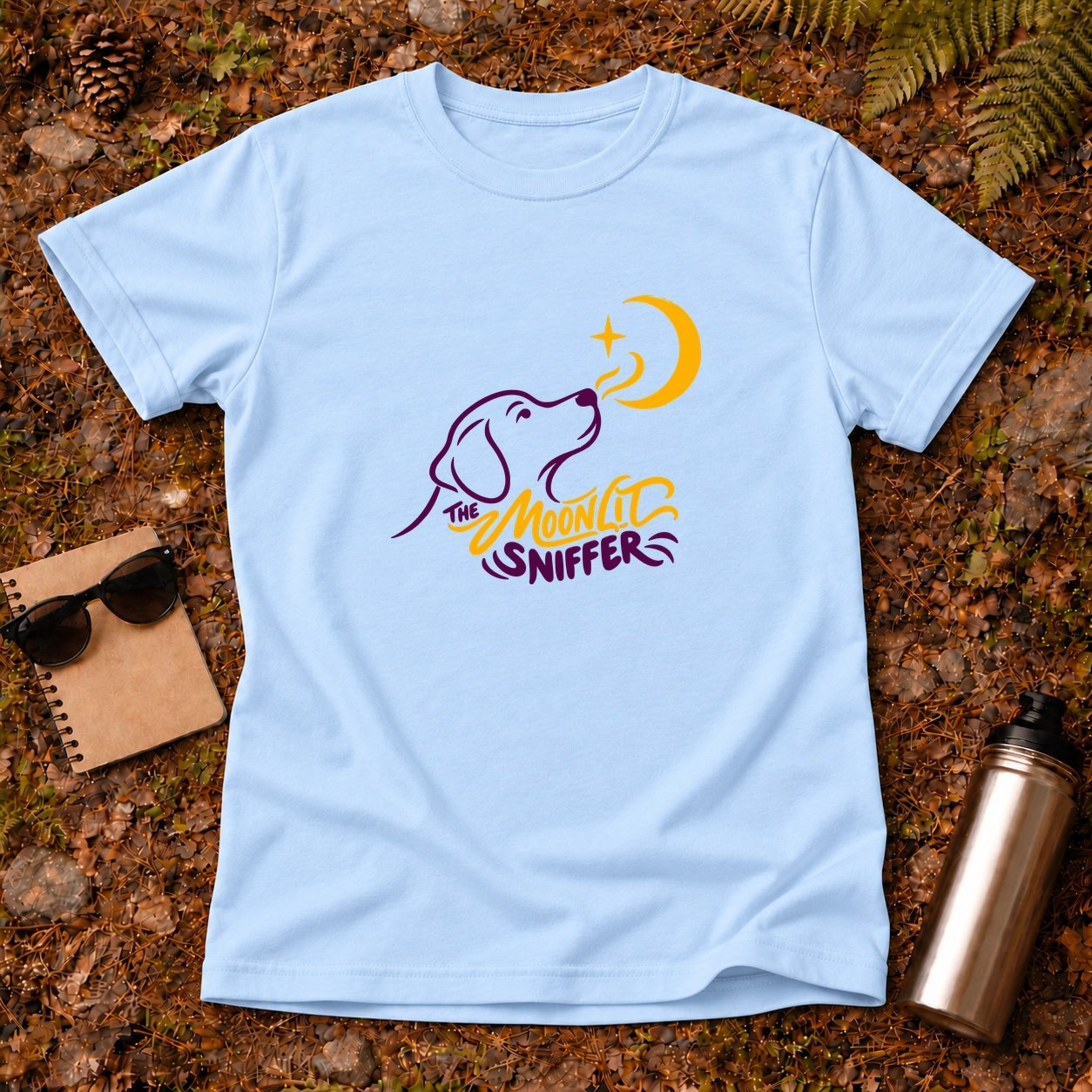 20261013000301 1f1c6997 4630 6d7c 9d4e 565d0001abe9.jpg The Moonlit Sniffer T-Shirt — Light Blue flat