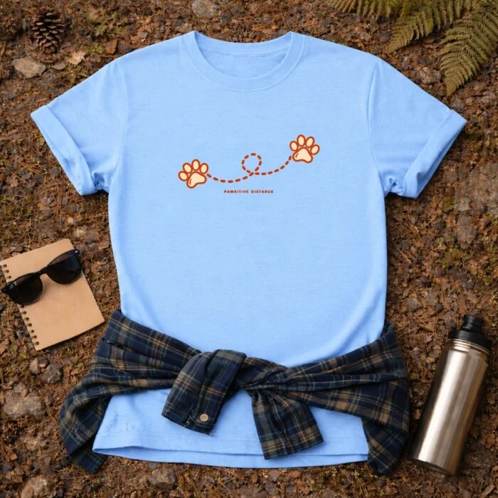 Pawsitive Distance T-Shirt Pawsitive Distance T-Shirt — Light Blue flat