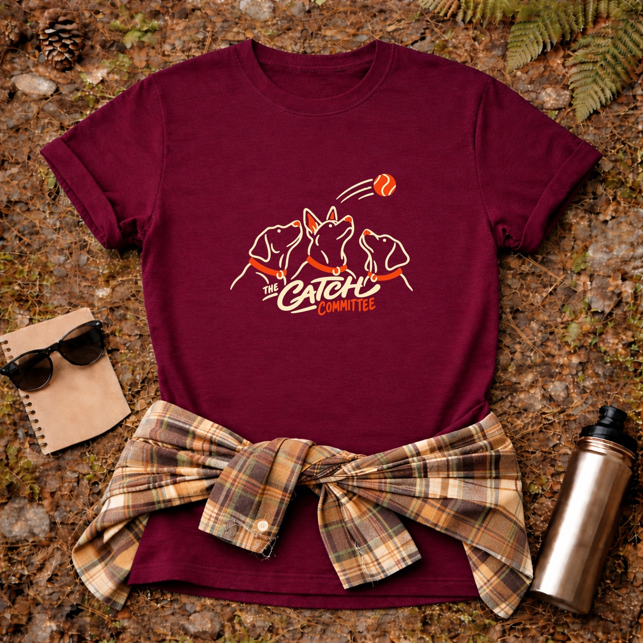 20261013001919 1f1c69bb bc2c 62f0 8542 565d0001abe9.jpg The Catch Committee T-Shirt — Maroon flat