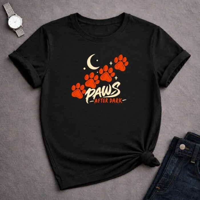 Paws After Dark T-Shirt — product mockup