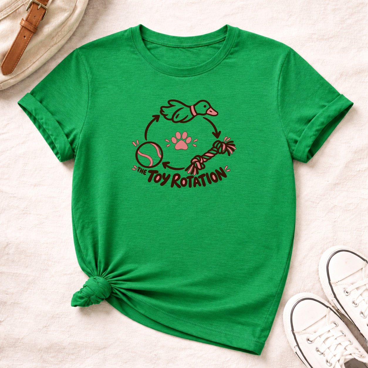 20261013074636 1f1c6da3 7a09 66de b340 c6fedb8a570d.jpg The Toy Rotation T-Shirt — Irish Green flat