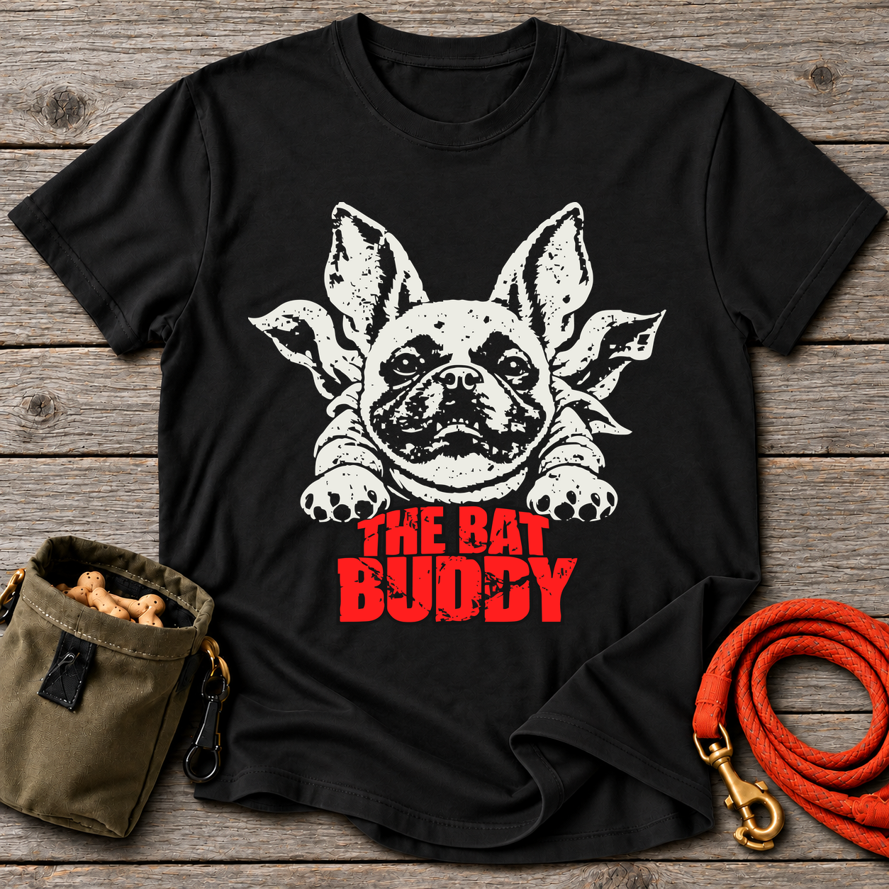 20261028041245 1f1d285d 3ccc 6bfc a933 ca70fd15877f.png The Bat Buddy T-Shirt — Black Grey Oak flat