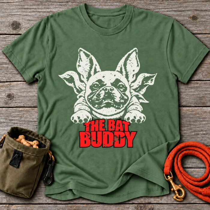 The Bat Buddy T-Shirt The Bat Buddy T-Shirt — Military Green Grey Oak flat