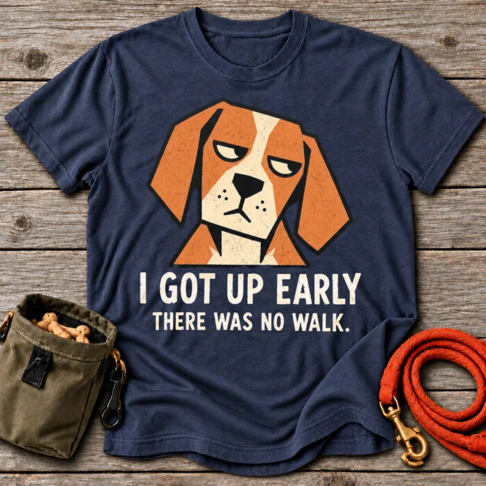 I Got Up Early T-Shirt I Got Up Early — Heather Navy Grey Oak flat