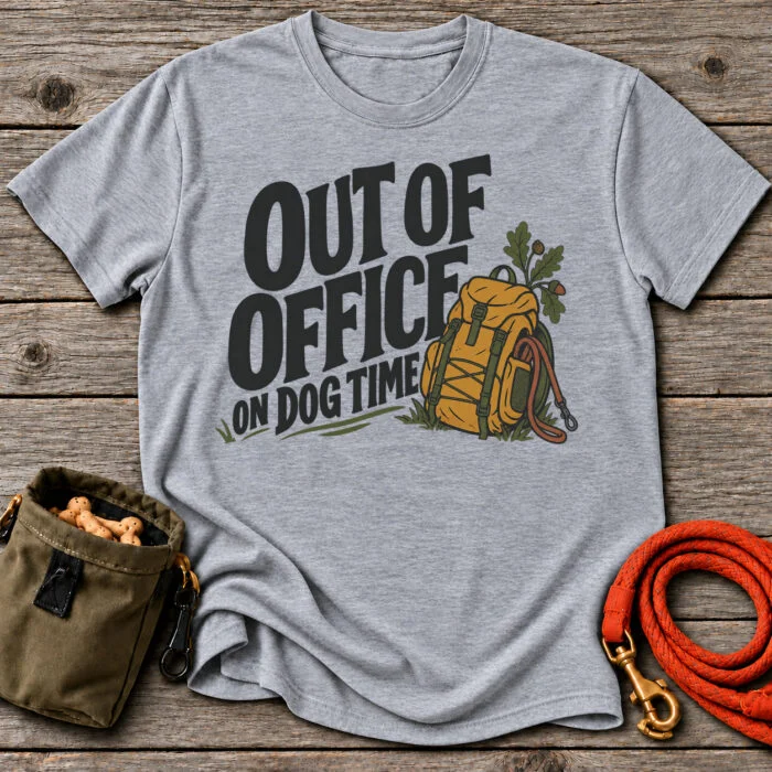 Out of Office On Dog Time T-Shirt Out of Office On Dog Time T-Shirt - Sport Grey Grey Oak flat