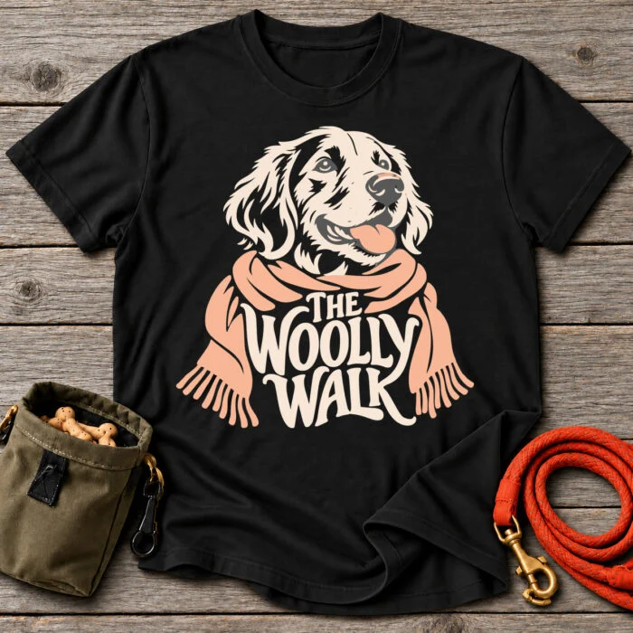 The Woolly Walk T-Shirt The Woolly Walk T-Shirt - Black Grey Oak flat
